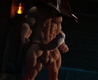 3d balls bara big_balls big_penis boner cum erection male male_only muscles muscular nsfwmaker nude penis pyramid_head silent_hill silent_hill_2 solo solo_male yaoi