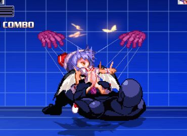 abdominal_bulge ahe_gao bat_wings blue_hair bound bulge female head_thrown_back head_thrown_back_ahegao kuromaru_(mugen) m.u.g.e.n male male/female open_mouth pixel_art pussy remilia_scarlet straight straight_sex string touhou touhou_project vaginal_penetration