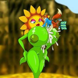 1boy 1girls areolae breasts cartoonfan402 completely_nude conker conker's_bad_fur_day cum cum_between_breasts female male miss_sunflower naked naked_female nipples nude nude_female paizuri pussy sunflower_(conker's_bad_fur_day) titjob