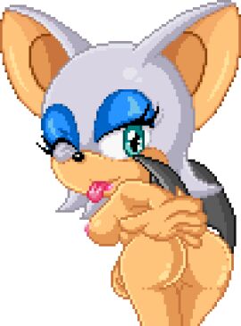 1girls animated bat bat_wings big_ears blue_eyeshadow female female_only furry furry_female furry_only gif looking_at_viewer loop makeup older_female pink_nipples pixel_animation pixel_art rouge_the_bat slapping_ass slapping_butt slapping_own_ass solo sonic_(series) sonic_the_hedgehog_(series) sonictopfan tan_inner_ear white_background white_fur white_muzzle wink winking_at_viewer