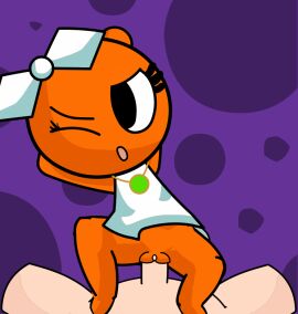 1boy 1girls :o animated bowtie female festivalv macromedia_flash_8_(application) male megziuka moaning nec-12 one_eye_closed orange_body penis pussy request requested vaginal_penetration white_bowtie white_dress