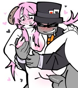 1boy1girl arm_around_neck drooling fondling_breast ha534076 intercourse male/female puffy_nipples roblox roblox_avatar
