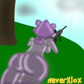 2025 2d 2d_(artwork) 2d_artwork artist_logo artist_name ass female fortnite looking_from_behind raven_team_leader sniper thick_ass thick_thighs xxxloxy_(artist)