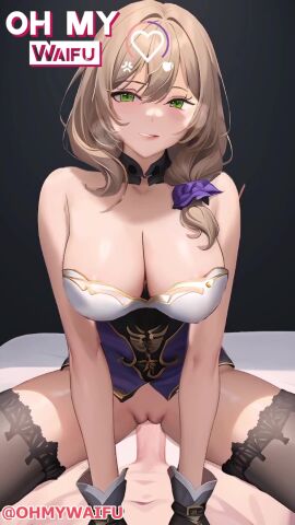 9:16 ai_assisted big_breasts bouncing_breasts brown_hair climax climaxing cowgirl_position cum cum_inside cum_inside_pussy cumming gameplay genshin_impact green_eyes lisa_(genshin_impact) longer_than_30_seconds ohmywaifu penetration tagme vertical_video video video_game video_game_character video_games witch_costume