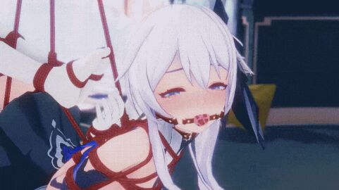 1girls abandoned abandonment_play animated arms_behind_back arms_tied_to_legs ball_gag bazy blue_eyes blush bondage bound bound_feet bound_legs collar crying dress drolling female gloves helpless helpless_female helpless_girl hogtie honkai_impact_3 overstimulation pink_vibrator red_ball_gag red_rope rope rope_bondage saliva saliva_string shibari_over_clothes suspension suspension_bondage suspension_hogtie tears vibrator vibrator_cord white_gloves white_hair white_legwear white_socks