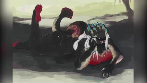 1girls alien alien_girl animated bubble_butt dat_ass detailed_background dumptruck_ass eel fat_ass feet_up female female_only female_yautja giant_ass kicking kicking_feet large_ass laying_down massive_ass parasytal predator_(franchise) sound tagme video yautja