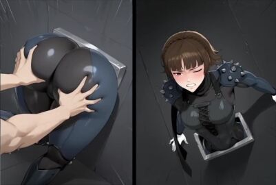 1boy 1boy1girl 1girls ai_generated animated animation ass ass_focus ass_grab atlus big_ass big_butt blush bodysuit breasts brown_hair clenched_teeth clothed clothed_female crown_braid female from_behind gloves grabbing_another's_ass grok groping huge_ass huge_butt lt4_ai makoto_niijima male medium_breasts multiple_views persona persona_5 phantom_thief_suit pushing red_eyes scarf self_upload short_hair shoulder_pads shoulder_spikes solo_focus sound sound_effects stable_diffusion stuck stuck_in_object stuck_in_wall tagme through_wall video what_are_you_doing step_bro? white_gloves wide_hips