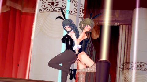 anime game_cg koikatsu mikiraus no_sound sakurajima_mai seishun_buta_yarou_wa_bunny_girl_senpai_no_yume_wo_minai toyohama_nodoka visual_novel waifu_slut_school