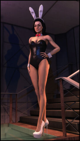 1girls 3d bunnysuit female female_only foab30 high_heeled_shoes high_heels human lingerie mass_effect miranda_lawson