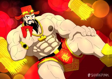 caishen caishen_ye chinese_mythology father gay lunar_new_year male money money_bag mythology pose sharkpink