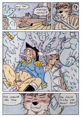 5_fingers abs absurd_res anal anal_sex anthro aquatic_dragon arm_jewelry balls bandana bear belly biceps black_nose blue_clothing blush blush_lines bodily_fluids boots brown_body brown_fur brown_hair closed_eyes clothing comic comic_panel cum cum_drip cum_in_mouth cum_inside dashthefox dialogue dominant dragon dripping ejaculation eyebrows fellatio fin fingers fish_tail footwear foreskin fur genital_fluids genitals gold_(metal) gold_jewelry hair hand_on_head hands_on_hips hat headgear headwear hi_res holding_penis jewelry kai_(dash_fox) kerchief long_tongue male male/male mammal marine marteau masculine_male multicolored_body multicolored_fur musclegut muscular muscular_anthro muscular_arms muscular_male mustelid mythological_creature mythological_scalie mythology night oral otter overweight overweight_anthro overweight_male pecs penetration penile penis pubes purple_penis purple_tongue red_eyes rod running scales scalie sea_creature sex shell ship ship_deck shoes speech_bubble suid suina surprised_expression sus_(pig) sweat sweatdrop tan_body tan_fur teal_body thick_eyebrows thick_penis tongue tongue_out traditional_media_(artwork) uncircumcised underwear unusual_anatomy unusual_genitalia unusual_penis vehicle vein veiny_penis watercraft white_bandanna white_clothing white_kerchief wild_boar wounded