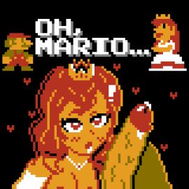 1boy 1girls 2d black_background cock crown cum female heart-shaped_pupils kitsunemayson male mario mario_(series) necklace nipples nude nude_female nude_male penis pixel_art princess_peach princess_peach_sprite_redraw_(meme) princess_toadstool red_hair retro_artstyle super_mario_bros._(nes) veiny_penis