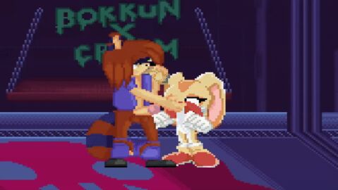 animated artist_request blowjob clothing cream_the_rabbit cum dress face_fucking female oral_sex project_x_love_potion_disaster sonic_(series) torn_clothes