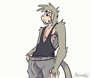 1boy animated anthro armpit_hair balls bhodi big_penis bite biting_lip bodily_fluids body_hair boxers_(clothing) bulge clothing dripping ear_piercing erection erection_under_clothing foreskin genital_fluids genitals gif haplorhine humanoid_genitalia looking_pleasured male male_only mammal monkey nipples penis piercing pinup pose precum precum_drip primate pubes shirt solo tail tank_top topwear trashy_jokester uncircumcised underwear vein veiny_penis