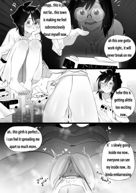 black_and_white city female giantess girl littlefevil masturbation train