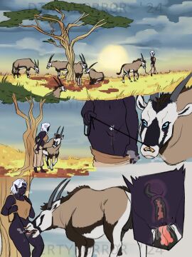 2024 antelope bestiality bottomless bottomless_female cunnilingus dark_elf dirtyhorror drow elf eligeus_(greifenherz) equine_penis female feral feral_on_female gemsbok interspecies leash male nimue_(greifenherz) penis pussy pussy_juice pussy_juice_drip wet_pussy white_hair white_pubic_hair x-ray zoophilia