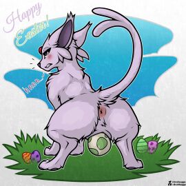 1:1 1girls alternate_version_at_source anus arm_tuft aroused artist_name ass big_ears big_egg black_line_art black_lips black_text blue_sky blush bodily_fluids bruhsugga butt_tuft canid canine cheek_tuft clenched_teeth cloud crotch_tuft crouching day detailed_background dialogue digital_media_(artwork) distended_pussy dripping ear_tuft easter easter_egg eeveelution egg egg_from_pussy egg_in_pussy egg_laying eggnant english_description english_text espeon eyebrows eyelashes facial_tuft feet female female_only feral fluffy fluffy_butt fluffy_ears forehead_gem forked_tail fur furaffinity furaffinity_logo gem genital_fluids genitals glistening_eyes grass green_egg green_text head_tuft hi_res holidays humanoid_genitalia humanoid_pussy leg_tuft light_body looking_at_viewer looking_back mammal nintendo nippleless outline outside pawpads paws pink_anus pink_body pink_butt pink_cheeks pink_crotch pink_ears pink_feet pink_fur pink_head pink_legs pink_neck pink_paws pink_pussy pink_tail pink_tail_tuft pink_text plant pokemon pokemon_(species) pokemon_egg pokémon_(species) presenting presenting_anus presenting_hindquarters presenting_pussy pupils purple_eyes purple_inner_ear purple_nose purple_pawpads purple_pupils purple_text pussy quadruped raised_tail rear_view red_forehead_gem red_gem shaded shoulder_tuft signature simple_shading sky solo spotted_egg squatting_position straining tail tail_tuft teeth text thick_eyelashes toes tuft twitter twitter_handle twitter_logo unusual_anatomy unusual_tail vaginal_fluids white_egg white_outline
