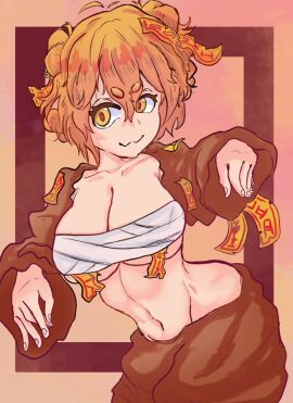 1girls big_breasts blonde_hair breasts don_quixote_(limbus_company) female huge_breasts limbus_company project_moon talisman_pasties