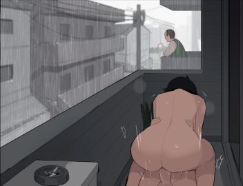 1boy 1girls age_difference akiyama_toru_(pepper0) aunt_and_nephew cowgirl_position disinterested emotionless emotionless_female emotionless_sex female hidden_sex incest indifference indifferent light_skin male milf miyamoto_chihiro_(pepper0) outdoor_sex outdoors outside pepper0 raining risky_sex sex stealth_sex tagme unamused unamused_sex unbothered uncaring unenthusiastic unenthusiastic_sex wholesome