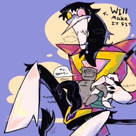 big_tentacle chubby deltarune deltarune_chapter_2 drool drooling fangs nonbinary spamton_g_spamton spamton_neo tail tentacle tentacle_sex y/n