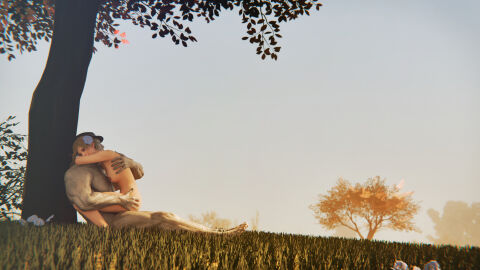 1boy 1girls 3d ada_wong against_tree cuddling fedora female female_on_top field flower flower_in_hair golden_hour grey_hair hugging human male monster monster_on_female monster_on_human mr_x naked naked_female naked_male outdoors resident_evil resident_evil_2 resident_evil_2_remake riding romantic romantic_couple romantic_sex sunrise vulint