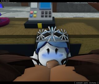 1futa 1girls 3d baronaces blue_hair blush breasts brown_body brown_hair deepthroat dream_game duo eunoia fellatio female futa_pov futanari huge_breasts intersex nashatra_bealdhild receiver_pov request roblox roblox_game roblox_studio robloxian self_upload shopkeeper tagme tiara white_body yuri