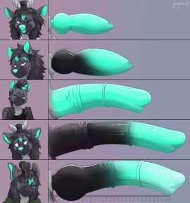absurd_res animal_genitalia animal_penis anthro antlers black_clothing black_hair black_shirt black_tank_top black_topwear blue_ears canid canine canine_genitalia canine_penis canis clothing deer deer_ears deer_nose equid equine equine_genitalia equine_penis eyewear felkin fur fur_markings gaylord_(artist) genitals glasses green_clothing green_hoodie green_topwear group hair hi_res hoodie horn horse horse_ears hybrid hybrid_genitalia hybrid_penis knot knotted_equine_penis knotted_penis long_hair long_snout male mammal markings mohawk multicolored_penis penis penis_lineup ronin_viltarre_(nanaki_azakee) shirt snout tank_top tied_hair topwear two_tone_penis wolf