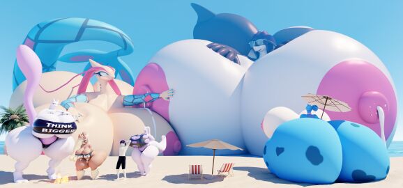 absurd_res anthro areola ass aurora_(darkdraketom) beach bell_(darkdraketom) between_cheeks big_ass big_breasts big_butt big_nipples bikini blender_(artwork) bodily_fluids bovid bovine breast_squish breasts burning chair cherry_(darkdraketom) clothing darkdraketom digital_media_(artwork) disappointed drale_(darkdraketom) english_text eyewear female female/female fish furniture generation_1_pokemon generation_3_pokemon generation_4_pokemon generation_6_pokemon goodra group hand_on_breast hi_res huge_ass huge_breasts huge_butt human hyper hyper_ass hyper_breasts hyper_butt lactating lapras larger_female leaking_milk legendary_pokemon lopunny macro male mammal marine mewtwo milk milotic nervous_smile nintendo nipples palm_tree parasol plant pokemon pokemon_(species) ranged_weapon raygun sage_(darkdraketom) sea shark size_difference size_transformation sky smaller_female smaller_male squish sunglasses swimwear text text_on_clothing thight_clothing transformation tree two-piece_swimsuit vivian_(darkdraketom) water weapon
