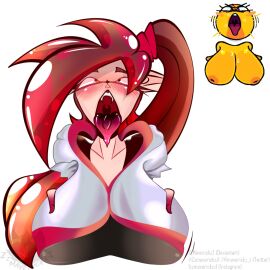 big_breasts breasts female female_only inkling_girl splatoon splatoon_(series) splatoon_1 splatoon_2 splatoon_3 splatoon_oc tongue tongue_out zzmaverickzz