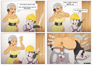 all_fours anal anal_request anal_sex anthro anus armor backsack balls balls_tuft ballsack belt black_hair bodily_fluids breasts cellphone clothed clothing comic dialogue domestic_cat dress drill duo electronics felid feline felis footwear foreskin from_behind_position futanari genital_fluids genitals grey_hair hair hard_hat headgear helmet hi_res high_heels humanoid humanoid_genitalia humanoid_penis ike_marshall intersex intersex/intersex jewelry joan_whitecat kate_sweetblood legwear mammal penetration penis perineum phone precum red_eyes requesting sex sex_request shoes speech_bubble stockings tight_foreskin tongue tongue_out tuft uncircumcised vampire white_body yellow_eyes