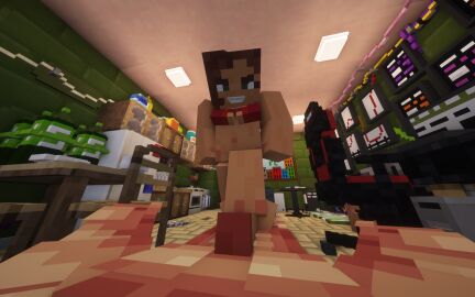 bra breasts feet feet_on_penis female femdom male mayser37 minecraft oc original original_character penis video_games vproda