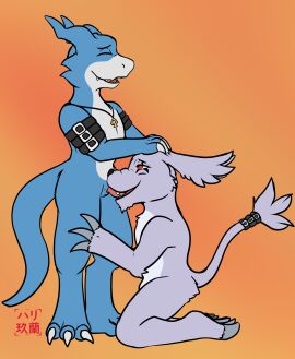 absurd_res bandai_namco digimon digimon_(species) fellatio flamedramon gazimon harikuran hi_res kinktober kneeling kneeling_and_blow_position kneeling_on_ground kneeling_oral_position kneeling_position oral oral_only oral_penetration penetration penile sex sucking