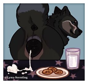 anatomically_correct anatomically_correct_feral anatomically_correct_genitalia anatomically_correct_penis animal_genitalia animal_pussy animated anus ass ass_focus big_pussy bodily_fluids butt_focus canid canine canine_genitalia canine_pussy canis cookie cookies_and_milk cum cum_drip cum_in_pussy cum_inside cum_stain cum_string dripping female feral food furniture genital_fluids genital_focus genitals hiona inviting looking_at_viewer looking_back lynx_scenting male mammal milk penis plap plump_labia pussy pussy_focus rear_view solo squish table wolf