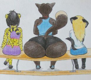 anthro ass bench big_ass female heavy large_ass not-quite-anonymous sitting snaphappy tail