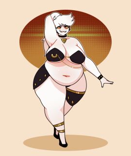 1girls 2d 2d_animation animated arm_up armpits bbw belly belly_dancer belly_dancer_outfit belly_jiggle belly_slap belly_slapping big_belly big_breasts breasts choker chubby chubby_female clothing come_hither dabble dancer dancer_outfit ear_piercing earrings fat fat_female female female_only gif heels jiggle jiggling jiggling_breasts looking_at_viewer original piercing plump sharp_teeth shoes slapping_belly smile solo sugar_(dabbledraws) thick_thighs wide_hips