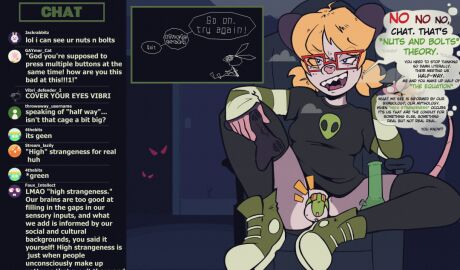 accident accidental_exposure american_opossum anthro bong bottomless chastity_cage chastity_device chat_box clothed clothing dialogue drugs english_text eyewear footwear freckles futanari gaming glasses green_chastity_cage intersex jordie_(ohlordyit'sjordie) legwear livestream mammal marijuana marsupial nerd ohlordyit'sjordie playing_video_game sharp_teeth shoes smug sneakers solo streaming teeth text thigh_highs trans_woman transfem virginia_opossum