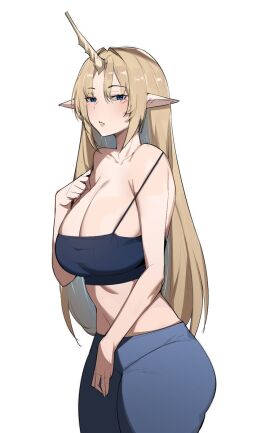 big_ass big_breasts big_butt blonde_hair bobtheneet droctojuice fleurdelys_(wuthering_waves) unicorn_horn wuthering_waves
