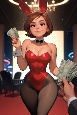 ai_generated ass big_ass big_butt breasts brown_eyes brown_hair bubble_ass bubble_butt buildabaeworkshop bunny_costume bunny_ears bunny_girl bunny_tail bunnysuit cleavage courtesan curvaceous curvy curvy_body curvy_figure elastigirl female female_focus flirting helen_parr hips huge_ass huge_butt large_ass large_butt mature mature_female milf mommy money pantyhose pixar pixar_mom playboy_bunny pov prostitute prostitution sexy short_hair tagme the_incredibles thick thick_thighs tights wide_hips