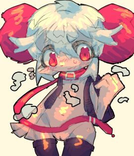 candy_apple_cookie collar_only female nude nude_female randoseru thigh_highs