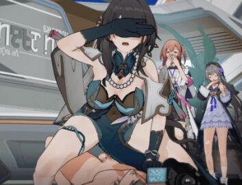 1boy 3d 3girls ahe_gao animated asta_(honkai:_star_rail) being_recorded being_watched black_hair blush breasts caelus_(honkai:_star_rail) camera covering_face cowgirl_position cum cum_in_pussy female gloves herta_(honkai:_star_rail) hnamomo honkai:_star_rail honkai_(series) humiliation jiggling_breasts male naughty_face nipples nude nude_male orgasm partially_clothed penetration pleasure_face pubic_hair public public_indecency public_sex pussy ruan_mei_(honkai:_star_rail) sex squirting thigh_strap tongue tongue_out