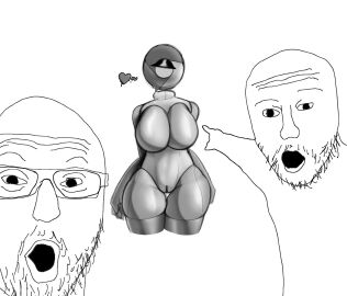 ass big_ass big_breasts big_hips breasts brim024 chrome-tan female google google_chrome humanization humanized meme personification soyjak soyjak_pointing_meme what wojak