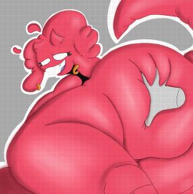 absurd_res anthro ass ass_grab big_ass big_butt butt_grab clothing demon disembodied_hand ear_piercing ear_ring femboy gay gay_male hair hand_on_ass hand_on_butt hi_res homosexual homosexual_male horn ivy_arts male male/male male_penetrated mammal open_mouth piercing red_body ring_piercing rojo_(eocvevo) simple_background solo solo_focus thick_thighs