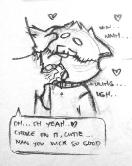 ahe_gao anonymous_artist anthro bird_dog bodily_fluids canid canine canis clothed clothing dialogue domestic_dog dominant dominant_male drooling duo fellatio genitals golden_retriever hi_res holding_head hunting_dog licking looking_pleasured male male/male mammal monochrome oral partially_clothed penile penis penis_grab penis_lick retriever saliva sex shiba_inu spitz submissive submissive_male sweater tongue tongue_out topwear unknown_artist