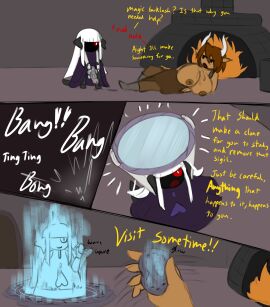 1futa 1girls aft big_penis breasts comic comic_page darkafterdark dragon_humanoid female futanari intersex knot knotted_penis minotaur no_nut_november partially_clothed penis shortstack tara text tits_out