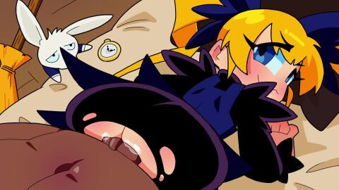 1boy 1girls 2d 2d_animation all_fours anal anal_grip anal_juice anal_sex animated ass bed bedroom blonde_hair blue_dress blue_eyes chocolatepete0 dark-skinned_male dress female gunbird male marion no_sound penis ripped_clothing sex smug smug_face tagme vanilla-pete veiny_penis video