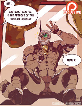 2021 5_fingers 5_toes abs absurd_res animal_genitalia anus appleseed ass black_body blush briareos captain_nikko clothing dialogue electronics emanata english_text feet fingers genital_slit genitals gesture grey_body hand_gesture hi_res holding_object holding_phone humanoid humanoid_feet machine male mirror mirror_selfie muscular muscular_humanoid muscular_male not_furry nude offscreen_character patreon patreon_logo phone plantigrade robot robot_humanoid selfie sitting solo speech_bubble spread_legs spreading text toes v_sign