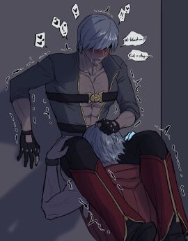 crying cunnilingus cuntboy dante_(devil_may_cry) devil_may_cry devil_may_cry_(series) incest intersex male nero_(devil_may_cry) pichuuuchan shaking tagme uncle_and_nephew yaoi