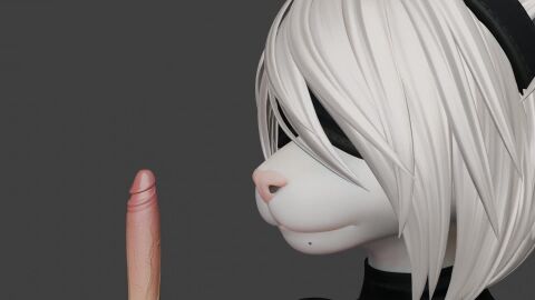 3d clothed_female_nude_male furry kissing_penis mayosplash_(modeler) no_sound penis sagestaff tagme video yorha_2b yorha_2b_(mayosplash)