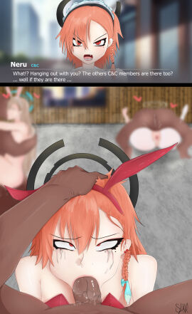 ahe_gao ass asuna_(blue_archive) asuna_(bunny)_(blue_archive) beauty_mark before_and_after big_breasts big_penis blonde_hair blowjob blue_archive blue_eyes breasts brown_eyes bunny_ears bunnysuit cleaning_&_clearing_(blue_archive) clothed_sex condom cowgirl_position dark-skinned_male dark_skin dialogue drool face_fucking feet feet_up fellatio female glasses group group_sex halo hand_on_head instant_loss kissing kissing_while_penetrated legs_up light-skinned_female light_skin long_hair male mating_press mole multiple_boys multiple_females multiple_girls multiple_males neru_(blue_archive) neru_(bunny)_(blue_archive) oral oral_penetration oral_sex orange_hair orgy pale-skinned_female pale_skin penis penis_in_mouth playboy_bunny pussy red_eyes rolling_eyes ruined_makeup running_mascara saliva saliva_on_penis sitting_on_penis slipvic small_breasts straddling toki_(blue_archive) toki_(bunny)_(blue_archive)_veiny_penis vaginal vaginal_penetration vaginal_sex