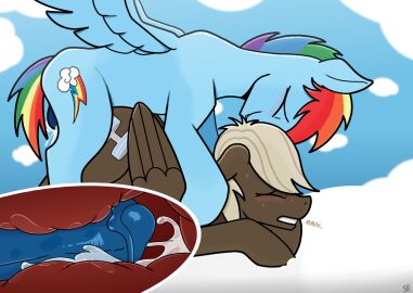 2022 anal anal_sex animal_genitalia animal_penis ass balls blue_body blue_penis blush bodily_fluids brown_body clenched_teeth closed_eyes cloud cum cum_in_ass cum_inside cumshot cutie_mark darkened_genitalia day digital_drawing_(artwork) digital_media_(artwork) dumb-bell_(mlp) ejaculation equid equine equine_genitalia equine_penis eyebrows feathered_wings feathers feral feral_on_feral feral_penetrated feral_penetrating feral_penetrating_feral floppy_ears folded_wings friendship_is_magic from_behind_position ftm_crossgender gay genderswap genderswap_(ftm) genital_fluids genitals hair hasbro hi_res horse intraspecies male male/male male_penetrated male_penetrating male_penetrating_male mammal mile_high_club moan multicolored_hair multicolored_tail my_little_pony mythological_creature mythological_equine mythology outside_sex pegasus penetration penile penile_penetration penis penis_in_ass rainbow_dash_(mlp) rainbow_hair rainbow_tail rule_63 sefastpone sex sky smile smirk spread_wings sweat sweatdrop tail tan_hair teeth wings